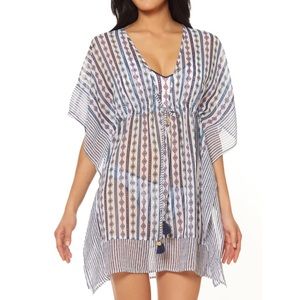 NWT Jessica Simpson Moroccan Stripe Caftan Swim Cover-up